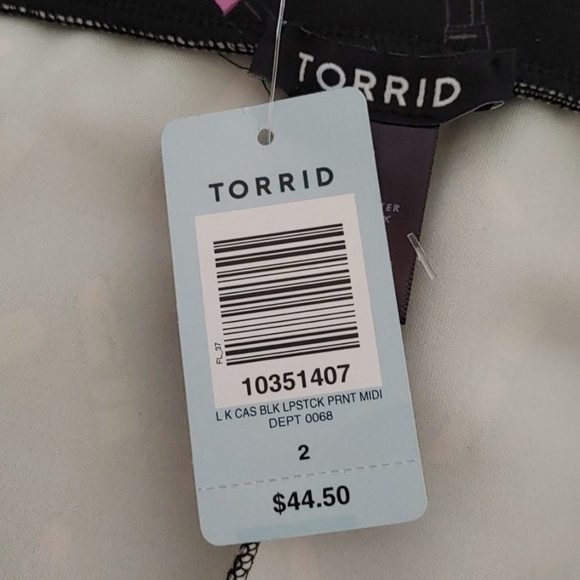 Torrid Lipstick Print Midi Pencil Skirt Size 2X - Picture 7 of 8